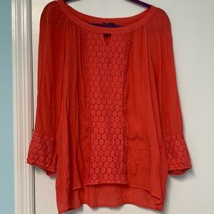 New direction boho flowy top with crochet details